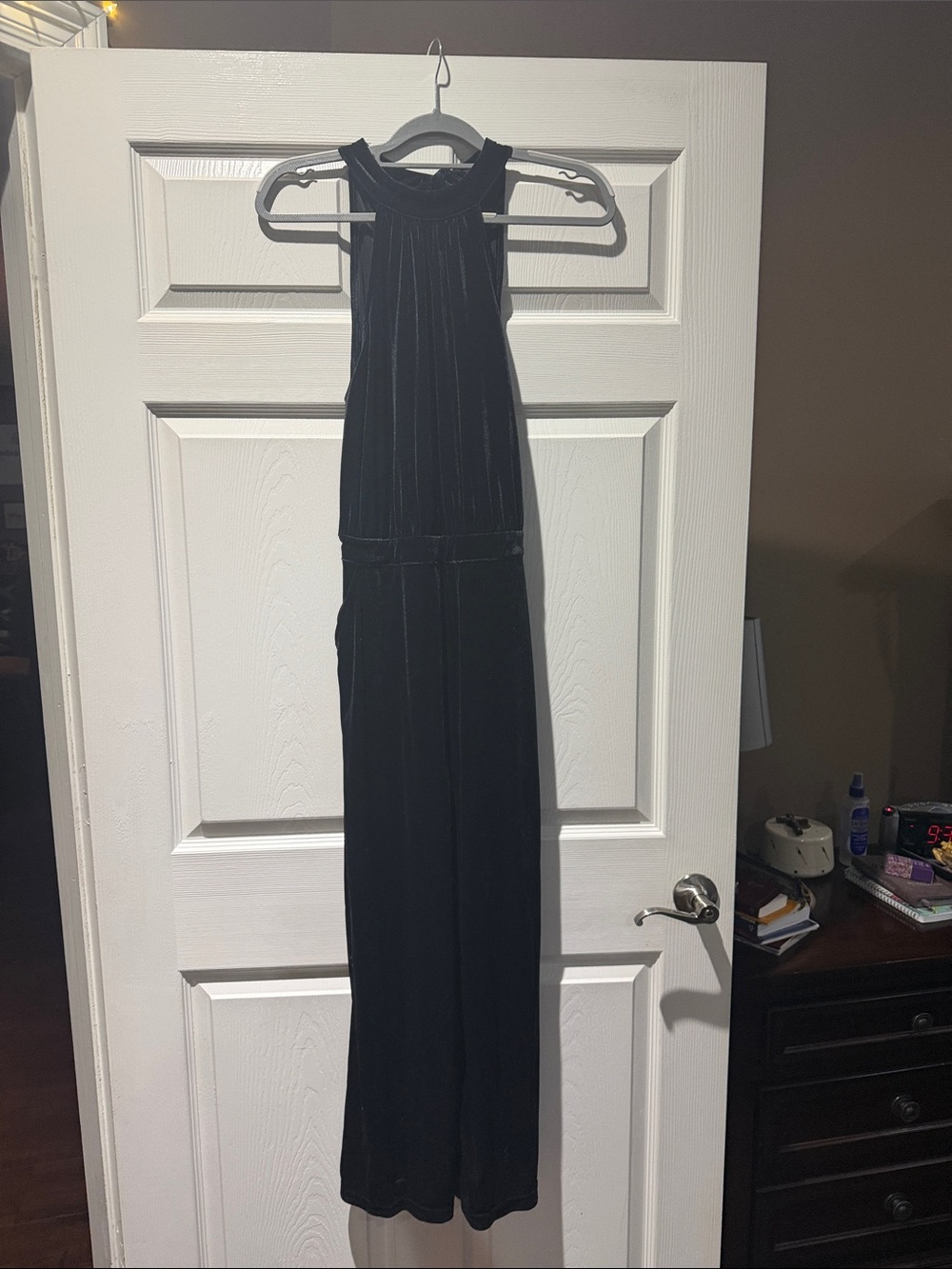 a new day Black Velvet High-Neck Jumpsuit
